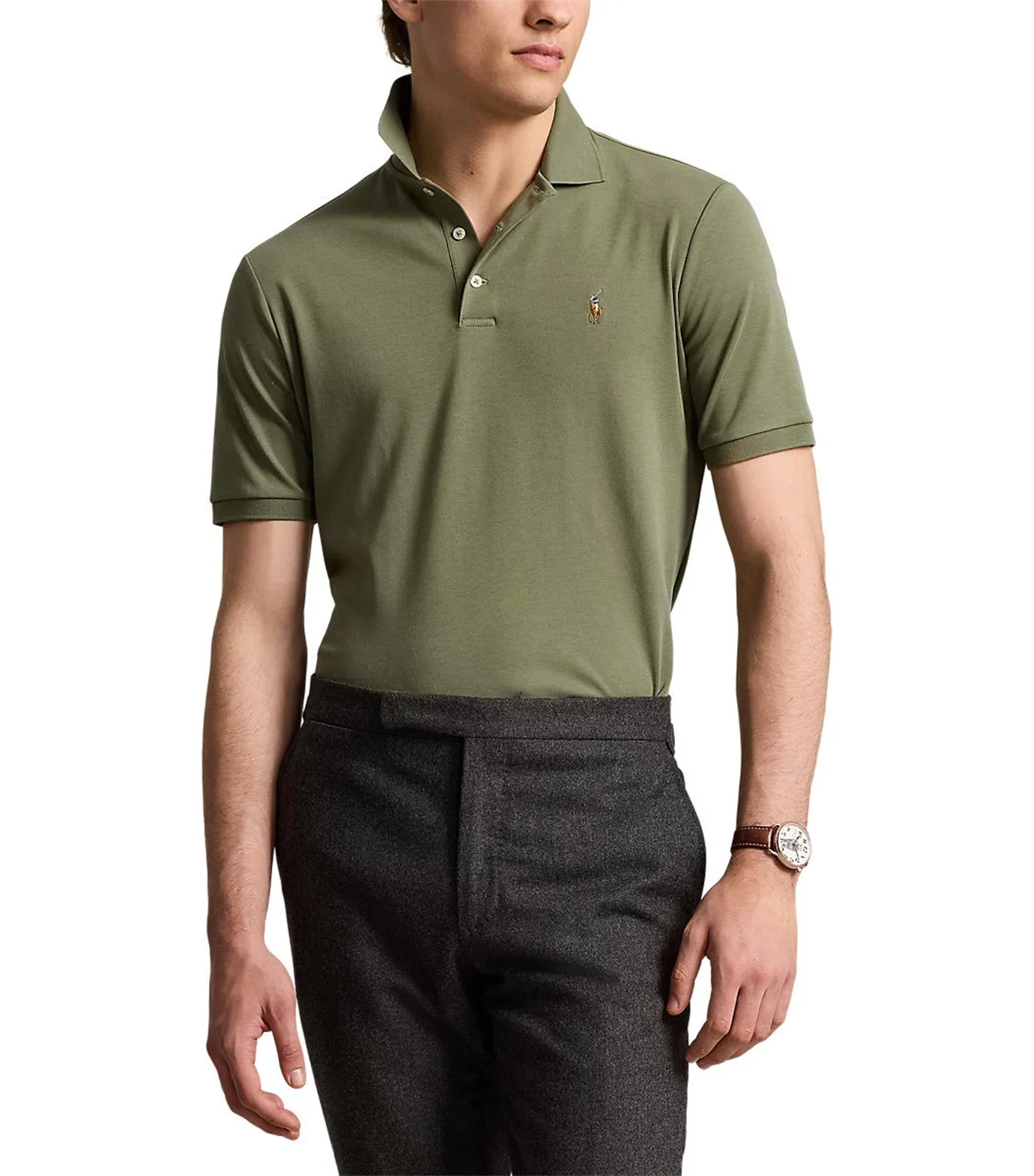 Men's Custom Slim Fit Soft Cotton Polo Shirt Garden Trail