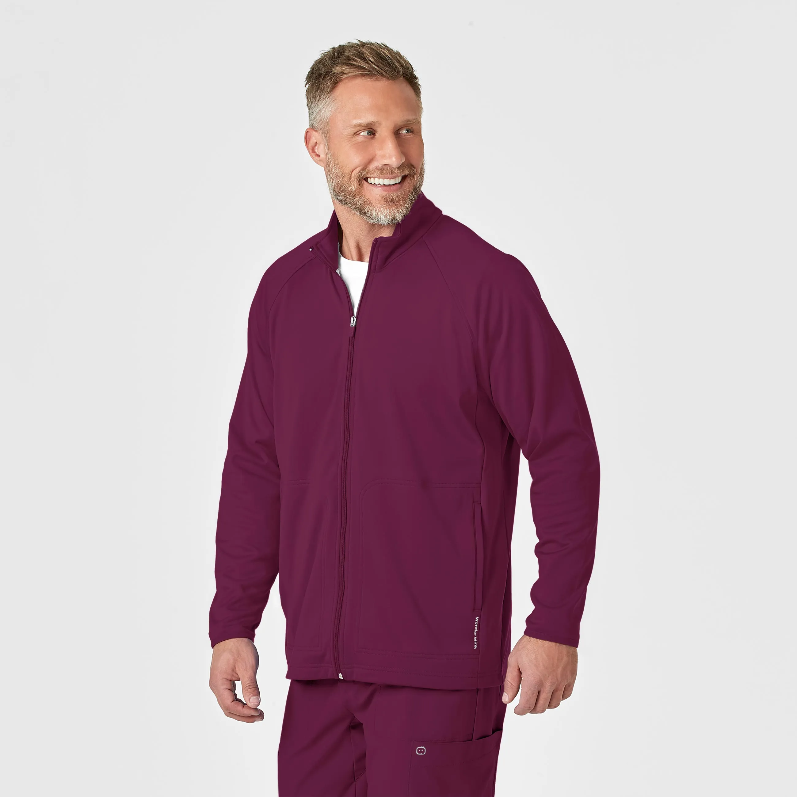 Men's Fleece Full Zip Jacket - Wine