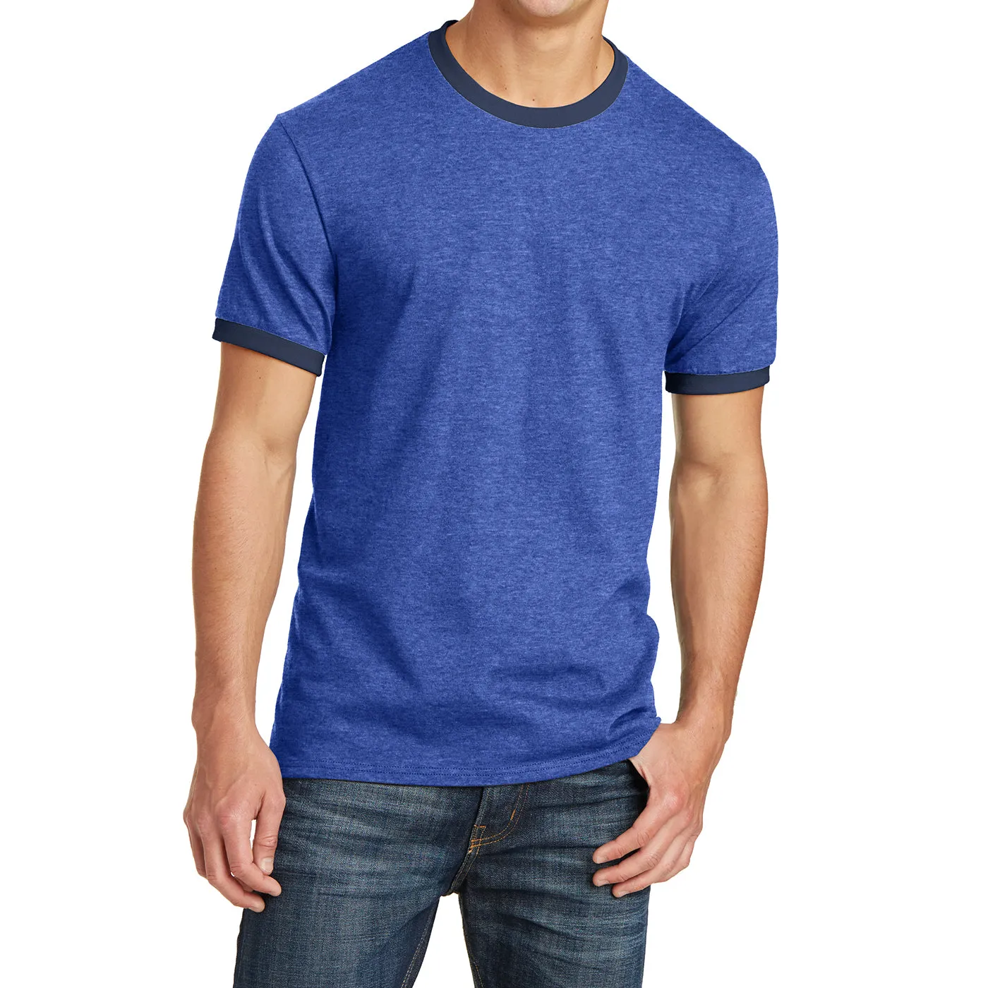 Men's Short Sleeve Core Cotton Soft Classic Ringer Tee