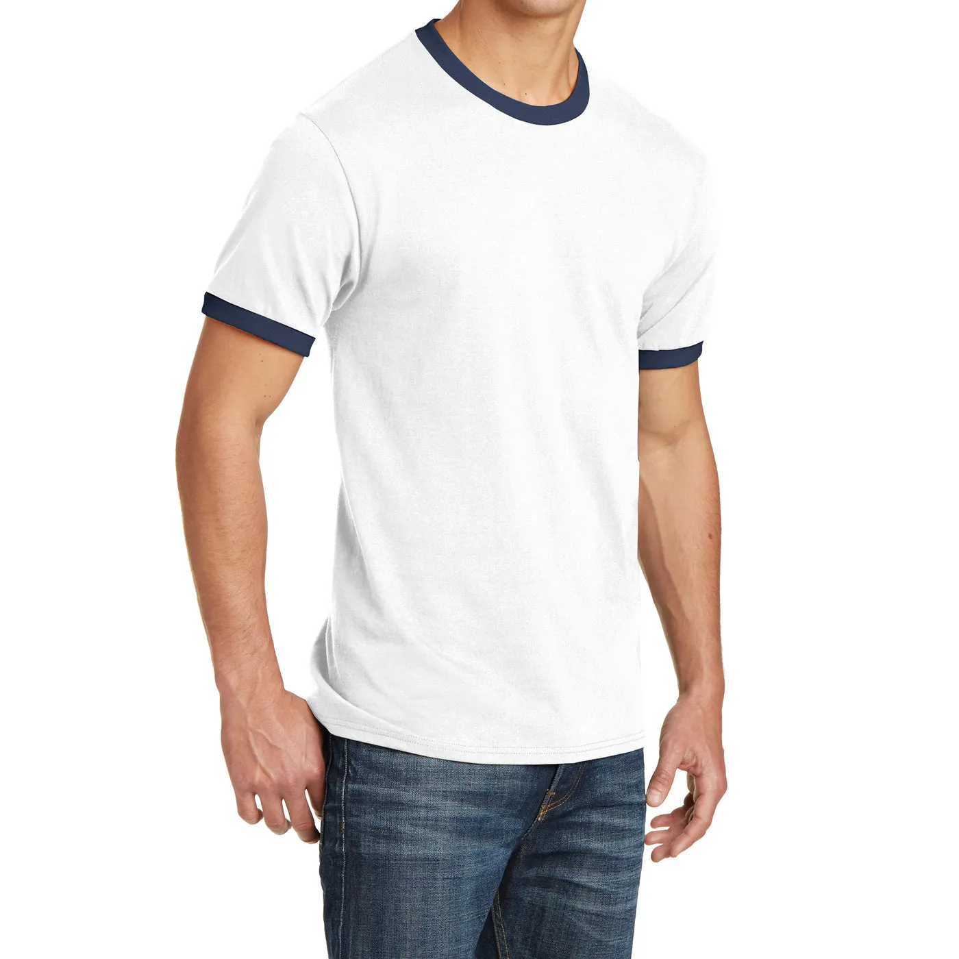 Men's Short Sleeve Core Cotton Soft Classic Ringer Tee