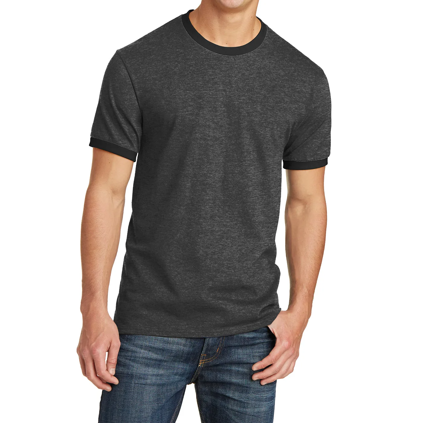 Men's Short Sleeve Core Cotton Soft Classic Ringer Tee