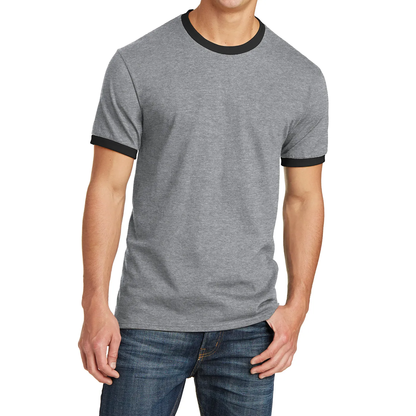 Men's Short Sleeve Core Cotton Soft Classic Ringer Tee