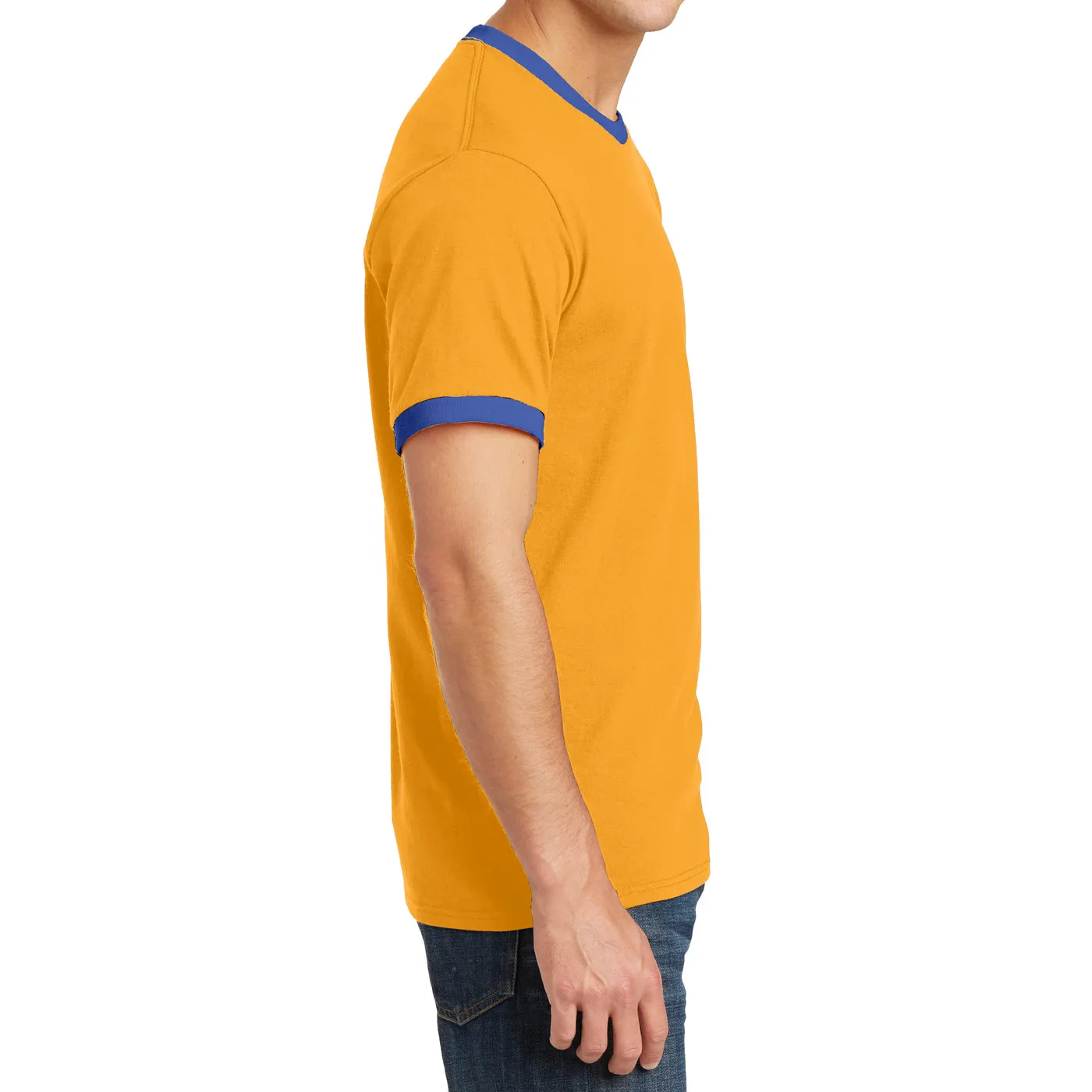 Men's Short Sleeve Core Cotton Soft Classic Ringer Tee