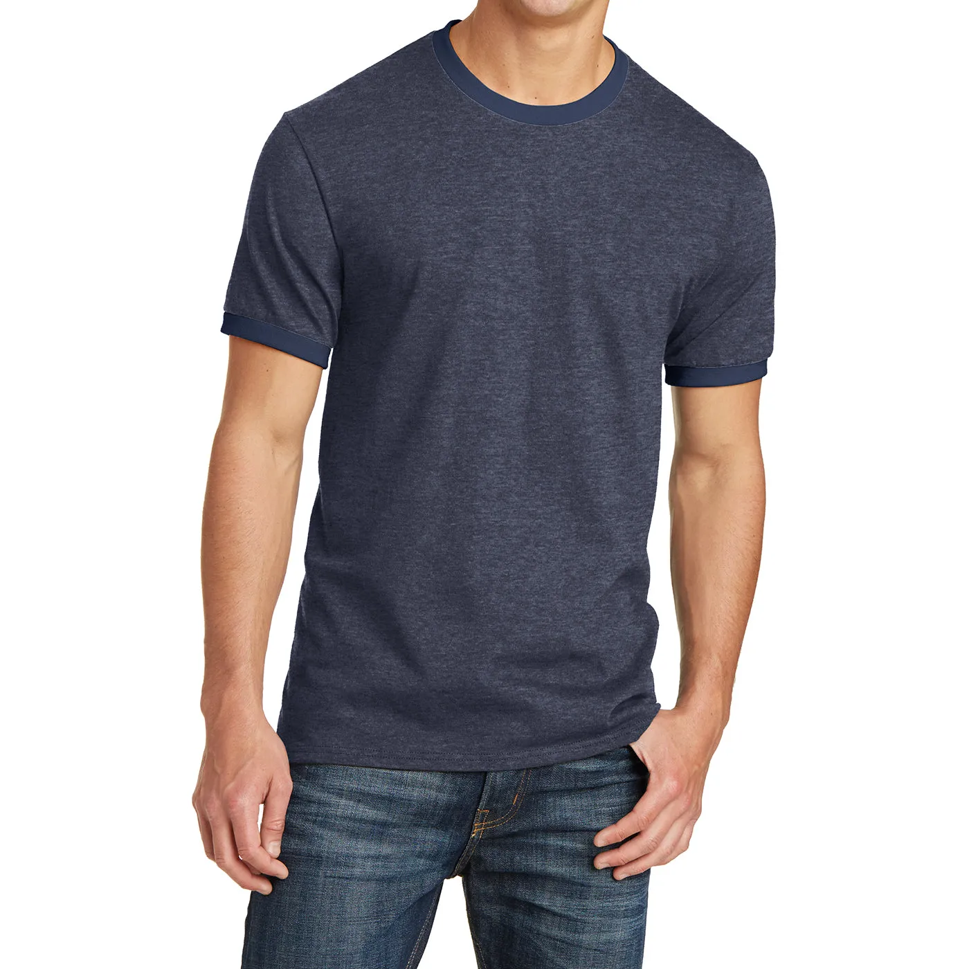 Men's Short Sleeve Core Cotton Soft Classic Ringer Tee