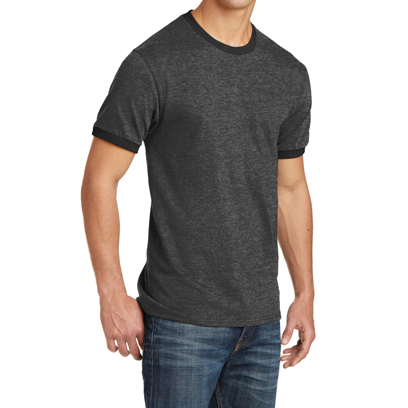 Men's Short Sleeve Core Cotton Soft Classic Ringer Tee