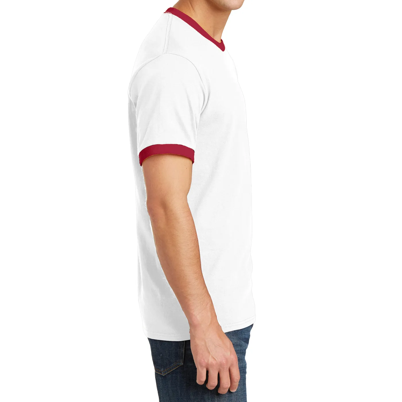 Men's Short Sleeve Core Cotton Soft Classic Ringer Tee