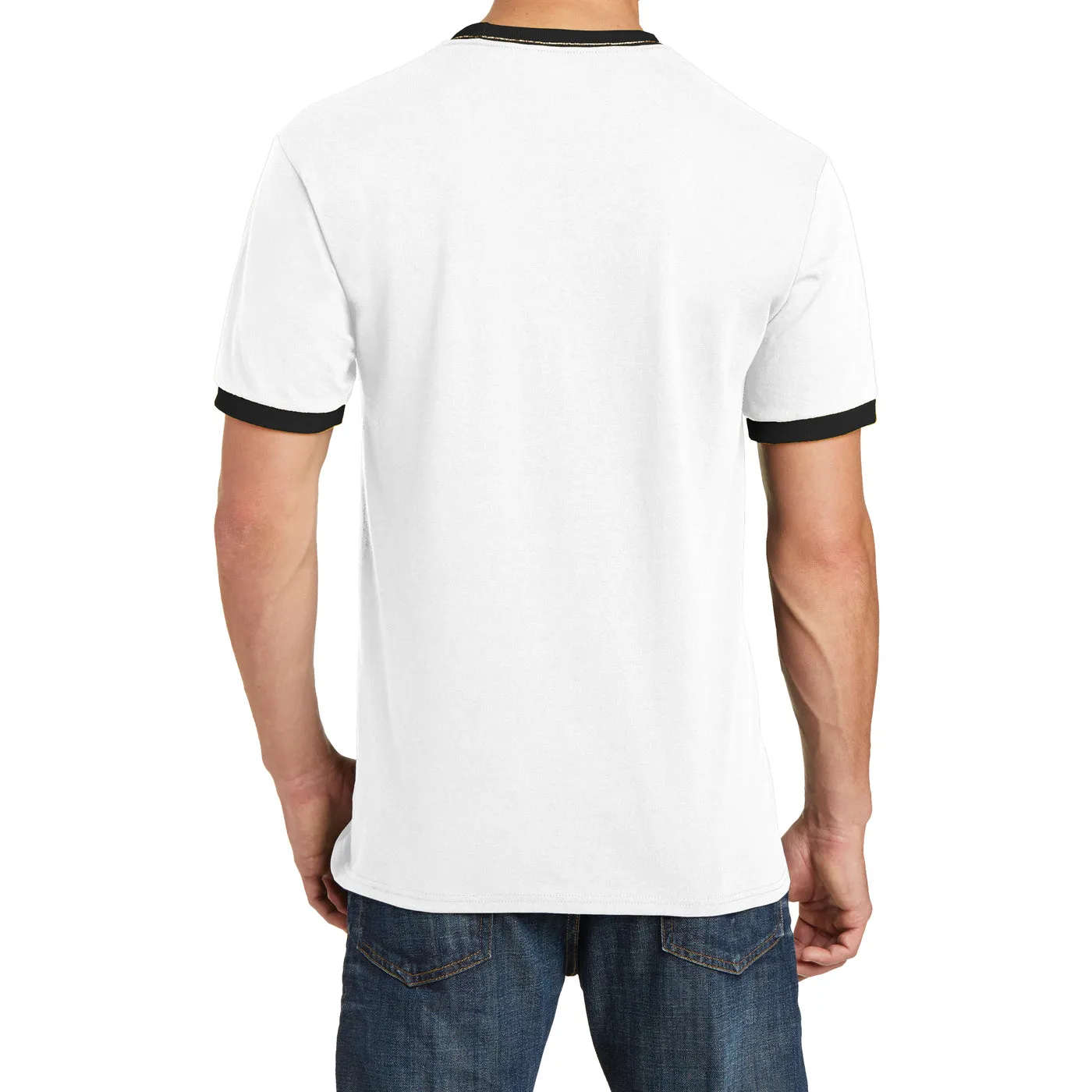 Men's Short Sleeve Core Cotton Soft Classic Ringer Tee