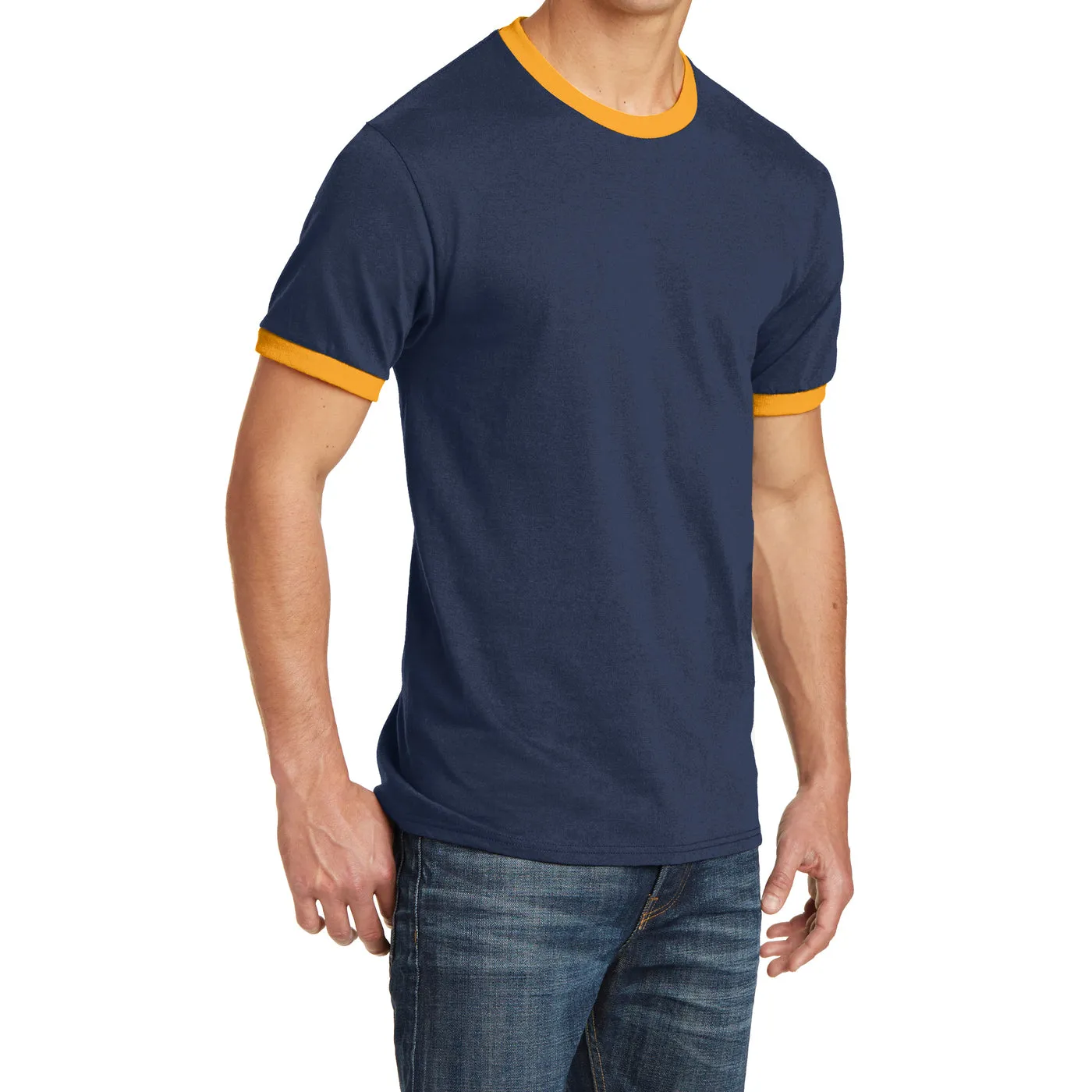 Men's Short Sleeve Core Cotton Soft Classic Ringer Tee