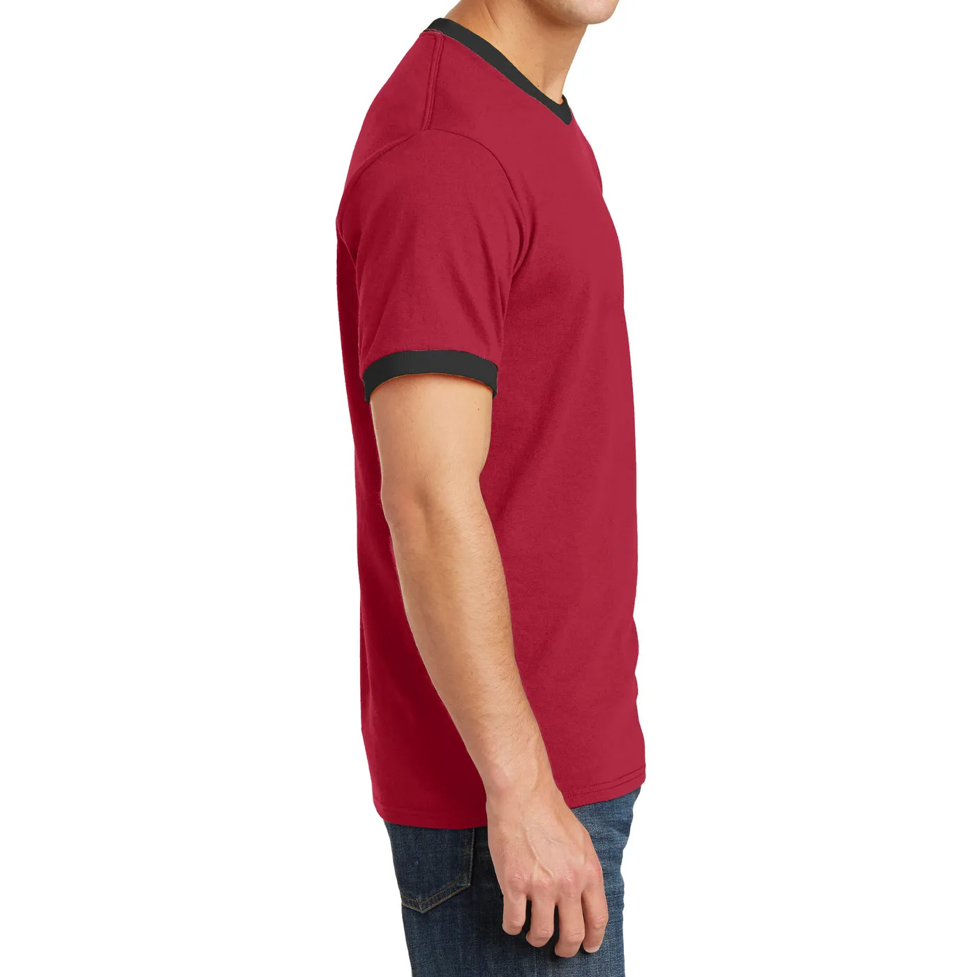 Men's Short Sleeve Core Cotton Soft Classic Ringer Tee