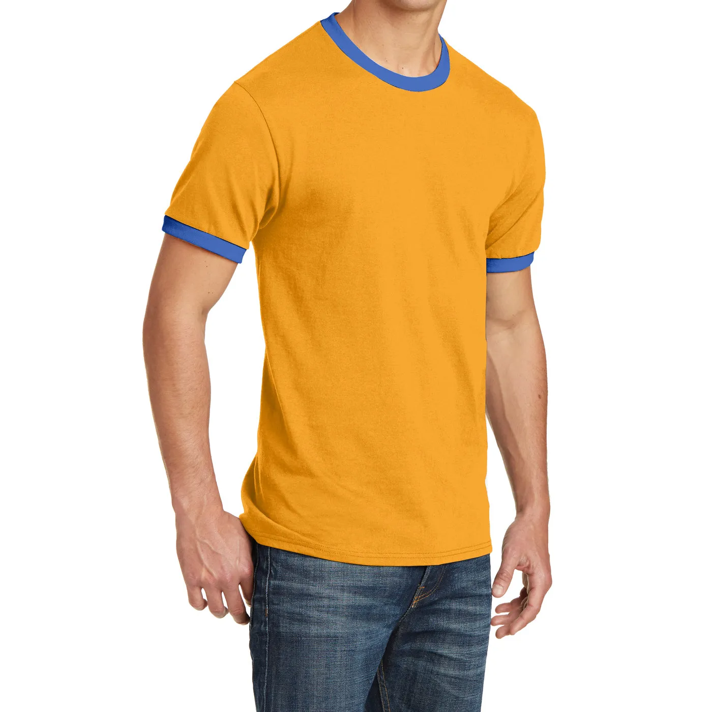 Men's Short Sleeve Core Cotton Soft Classic Ringer Tee