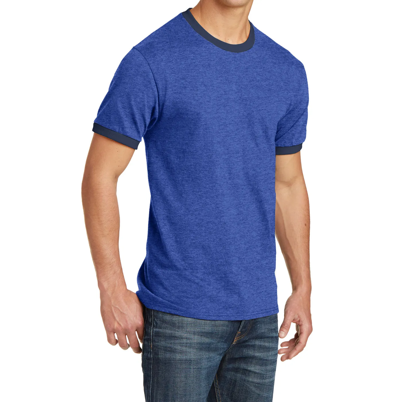 Men's Short Sleeve Core Cotton Soft Classic Ringer Tee