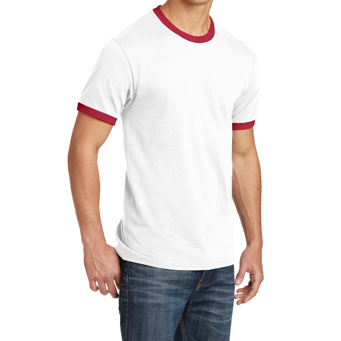 Men's Short Sleeve Core Cotton Soft Classic Ringer Tee