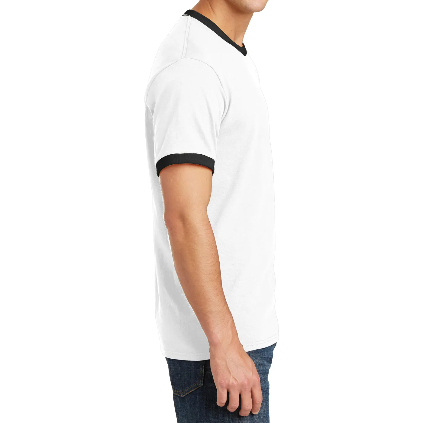 Men's Short Sleeve Core Cotton Soft Classic Ringer Tee