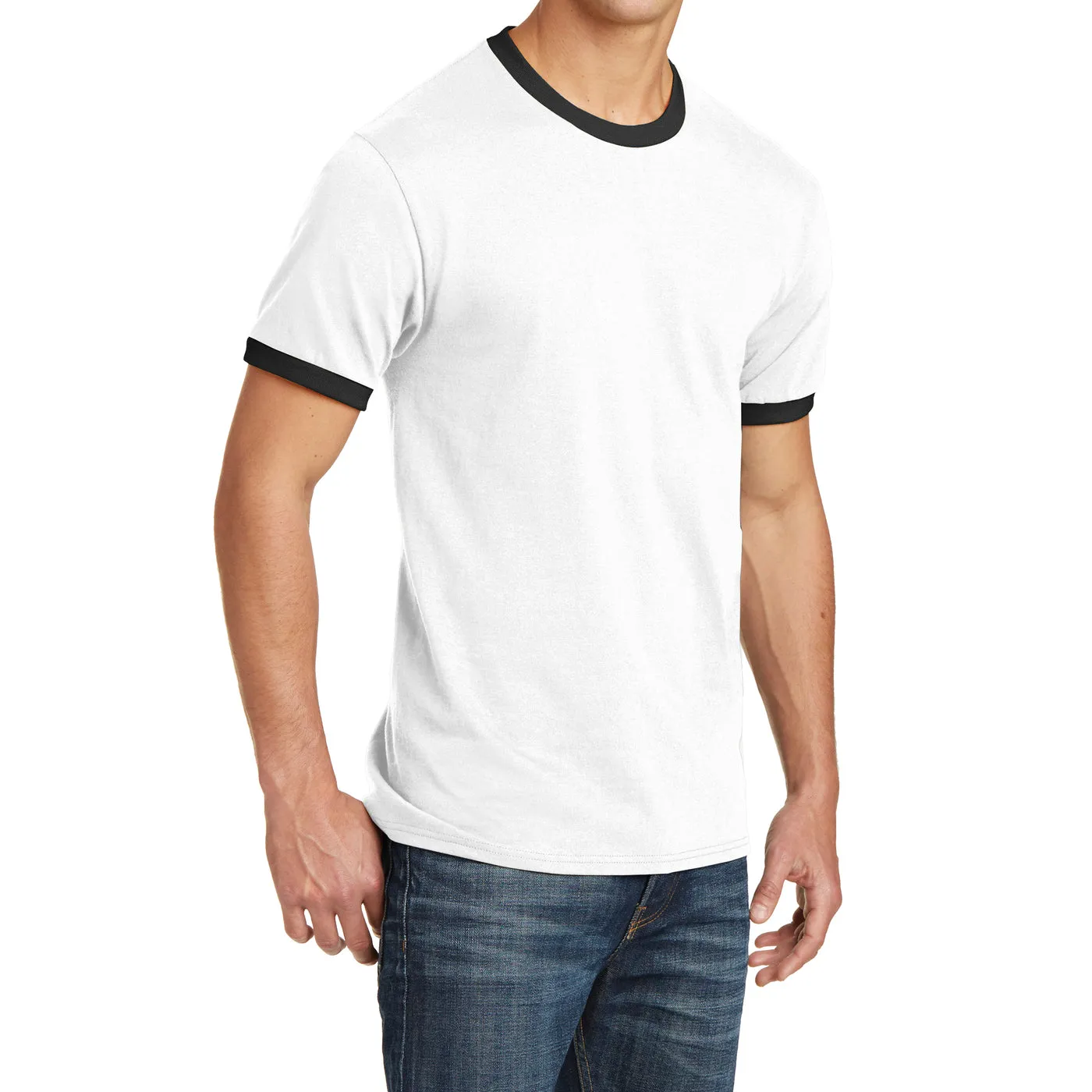 Men's Short Sleeve Core Cotton Soft Classic Ringer Tee