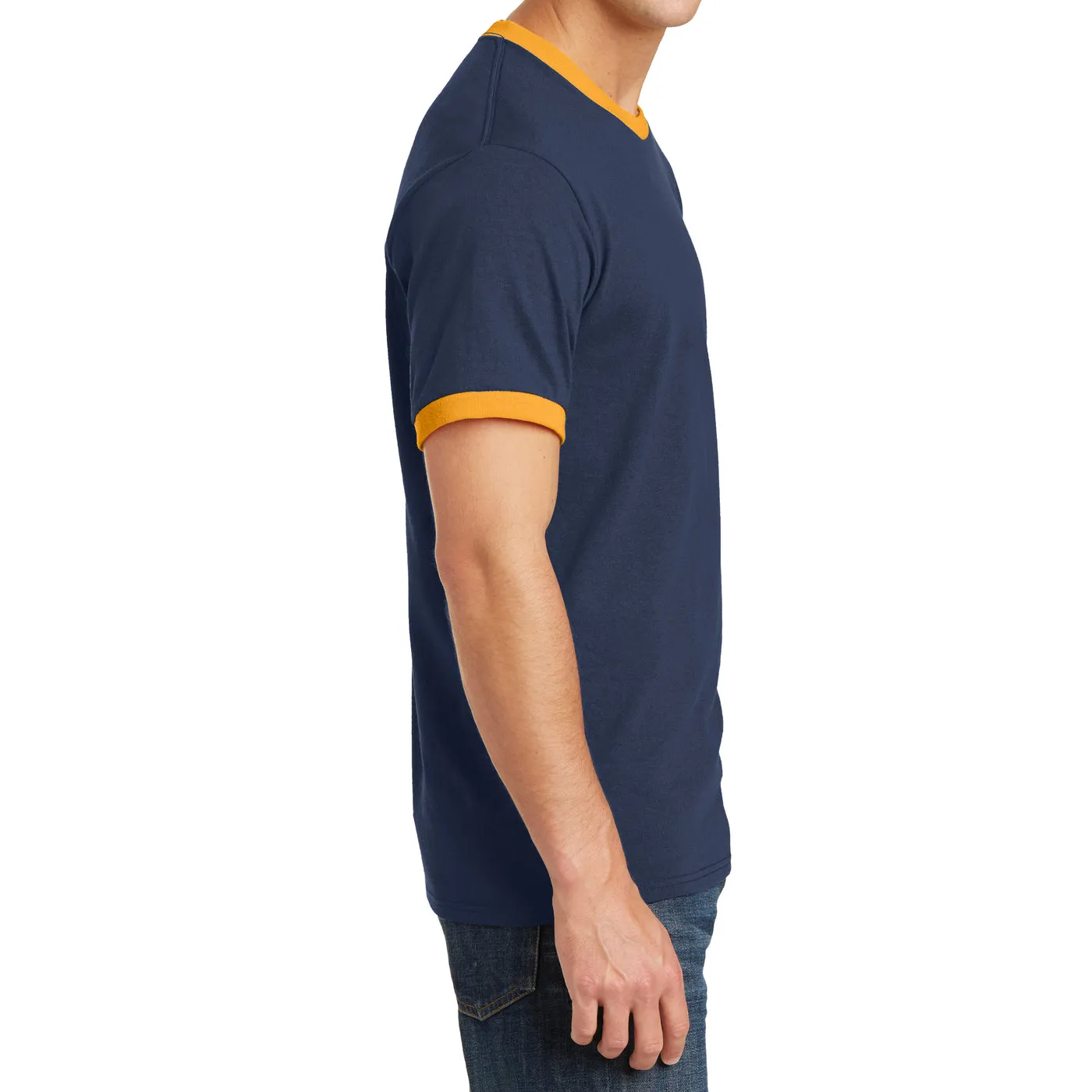 Men's Short Sleeve Core Cotton Soft Classic Ringer Tee