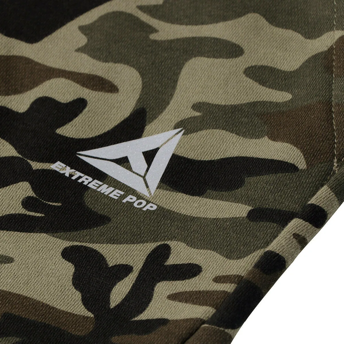 Mens sports Shorts  with a Camouflage colours and Reflective Printed logo