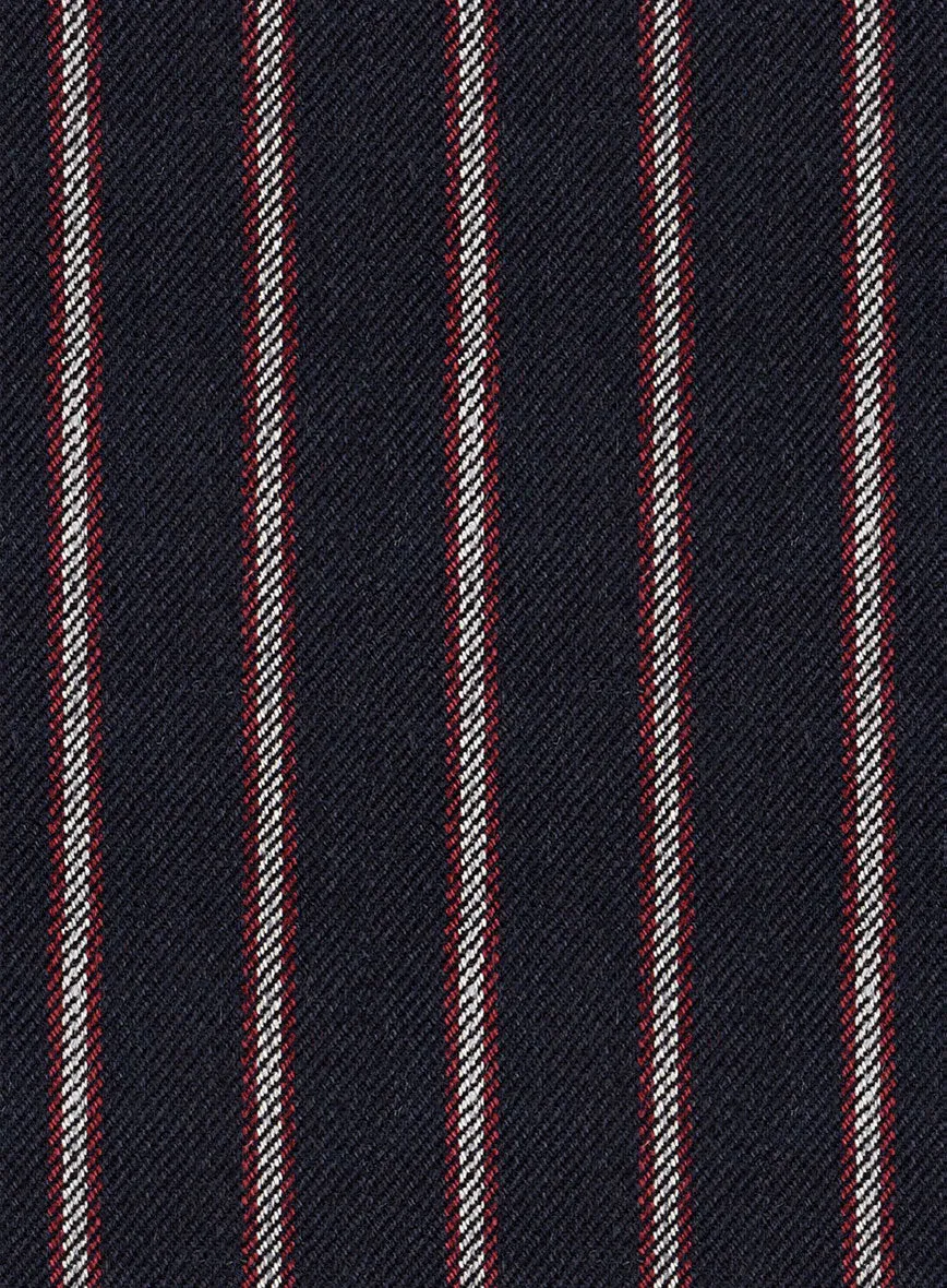 Noble Assunta Blue Stripe Cotton Silk Linen Suit