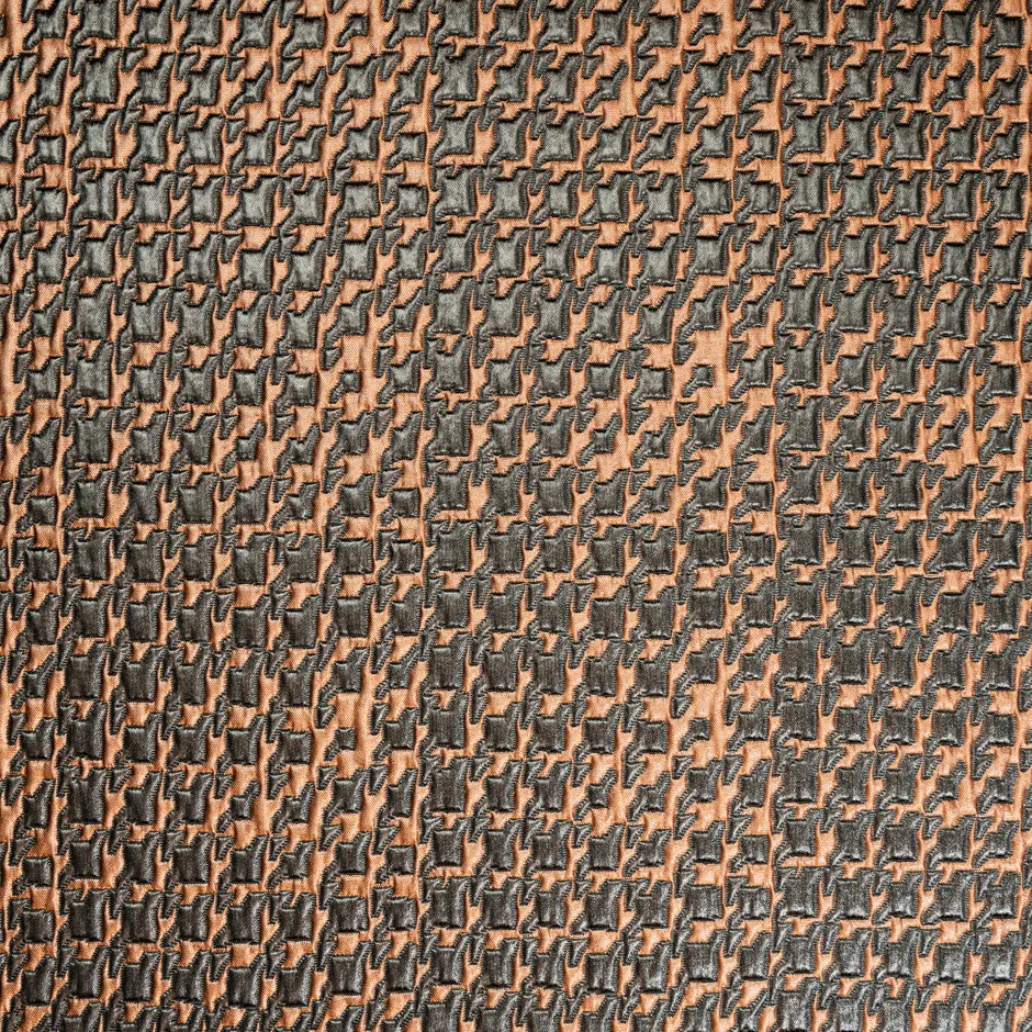 Orange & Black Houndstooth Brocade