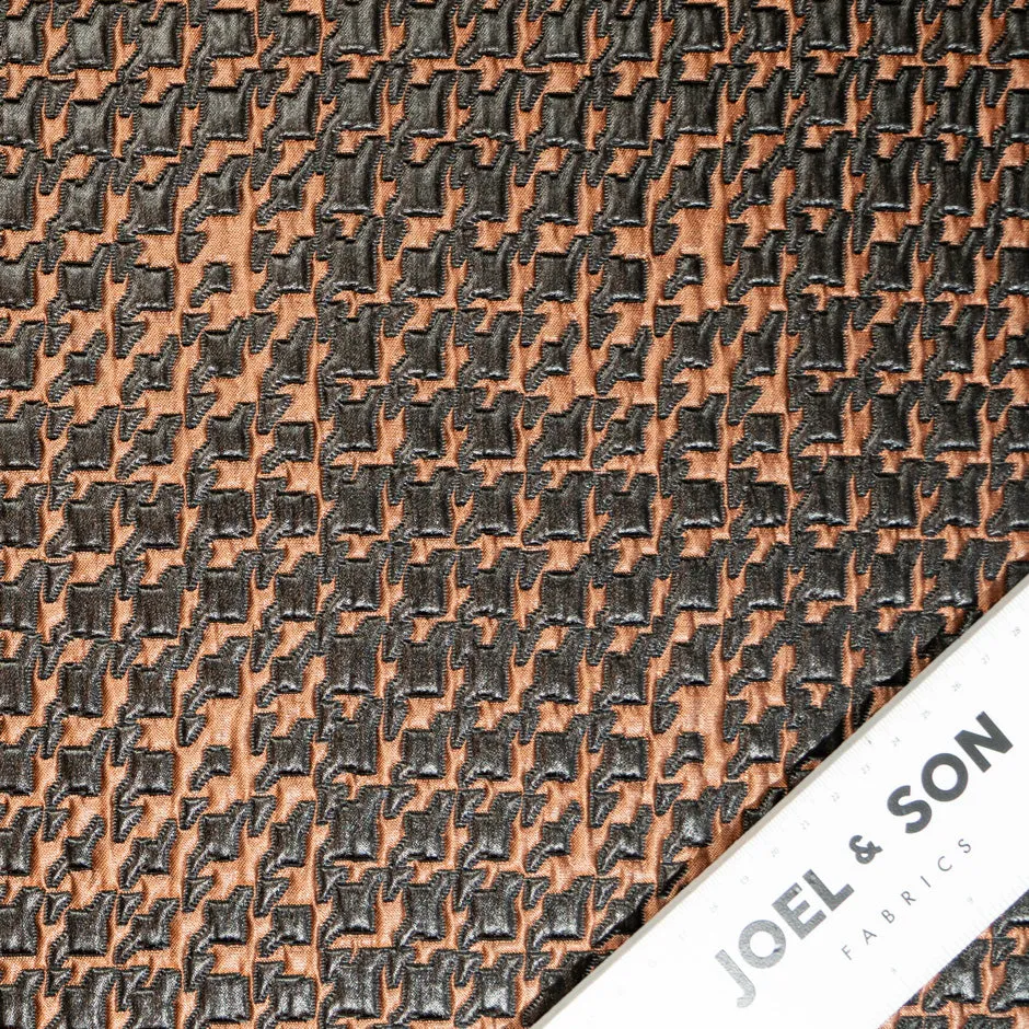 Orange & Black Houndstooth Brocade