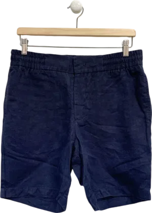 Orlebar Brown Navy Blue Linen Shorts W32