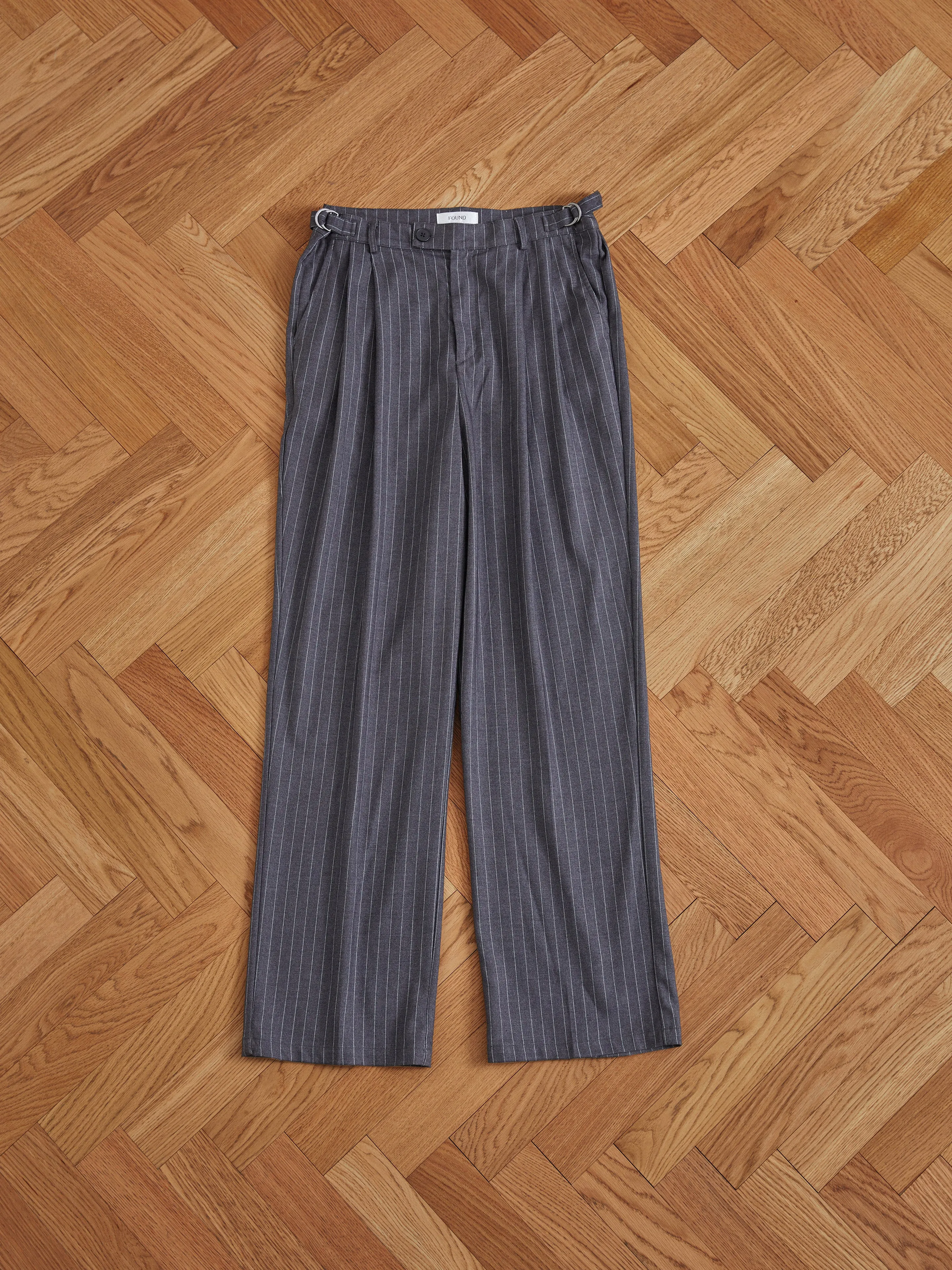 Pinstripe Pleated Trousers