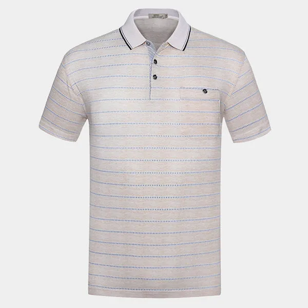 Polo Shirt Striped Light-colored Soft Mens Spring Summer