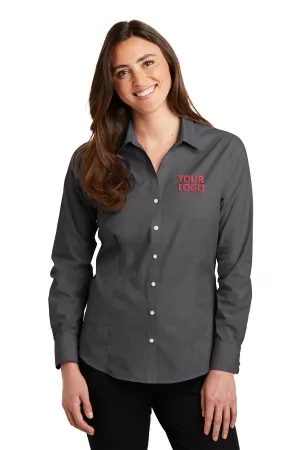 Port Authority Ladies Crosshatch Easy Care Custom Shirts, Soft Black