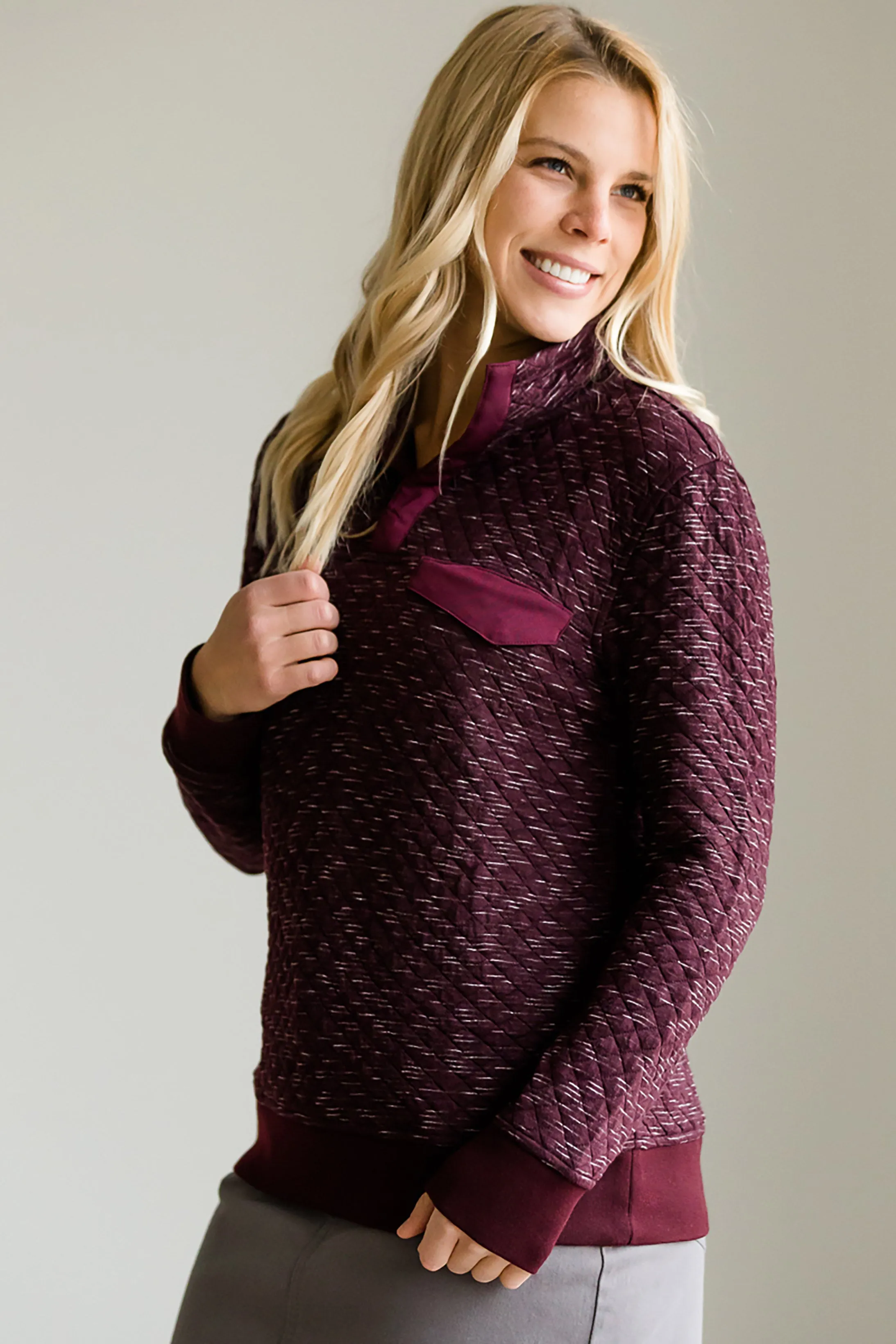 Quilted Pullover Pocket Sweater - FINAL SALE