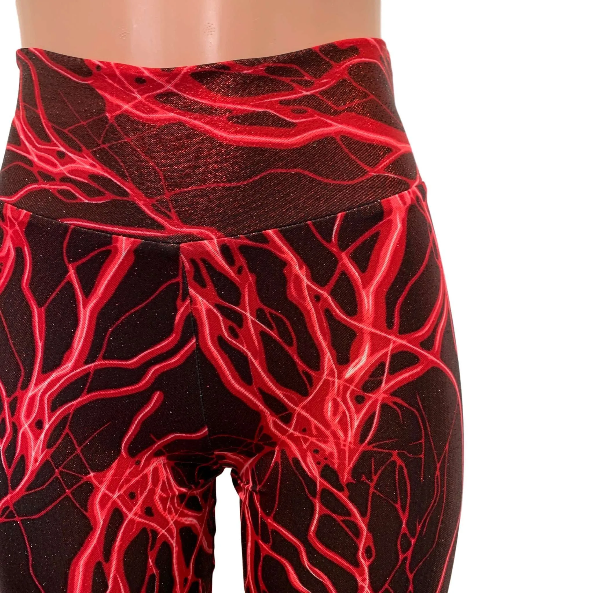 Red Lightning High Waist Leggings