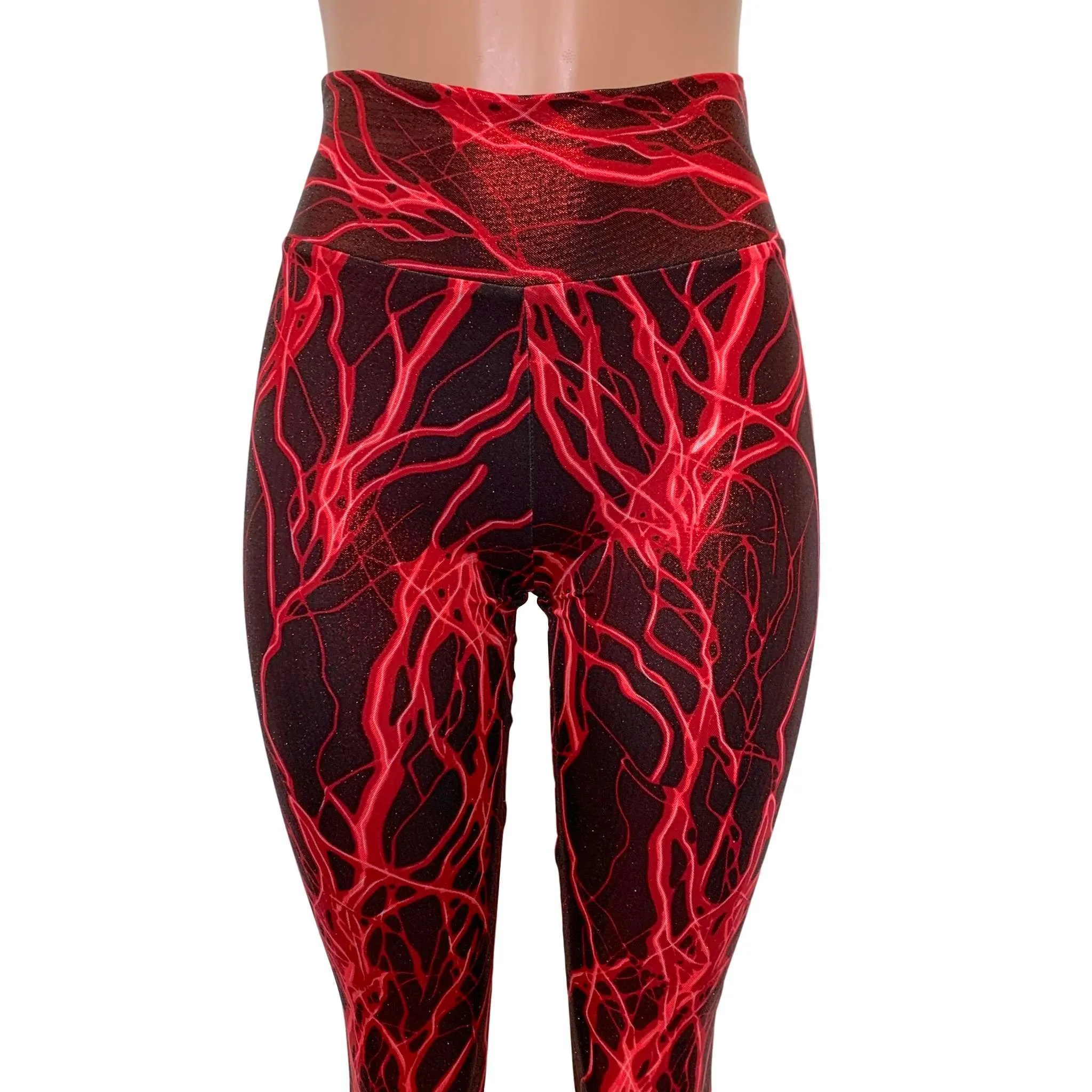 Red Lightning High Waist Leggings