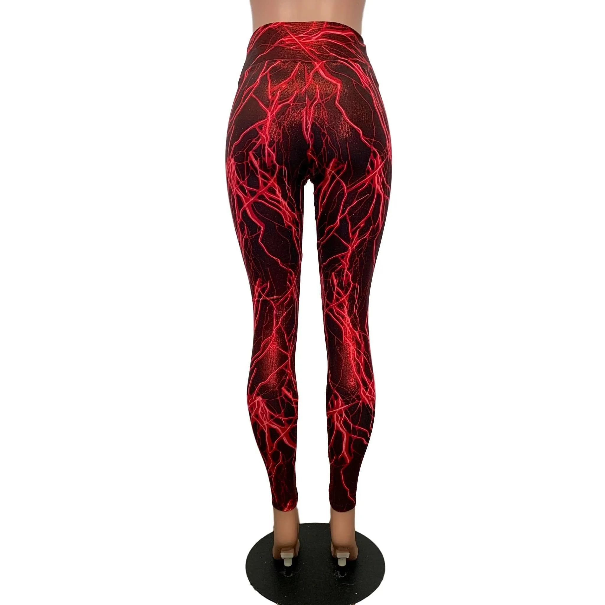 Red Lightning High Waist Leggings