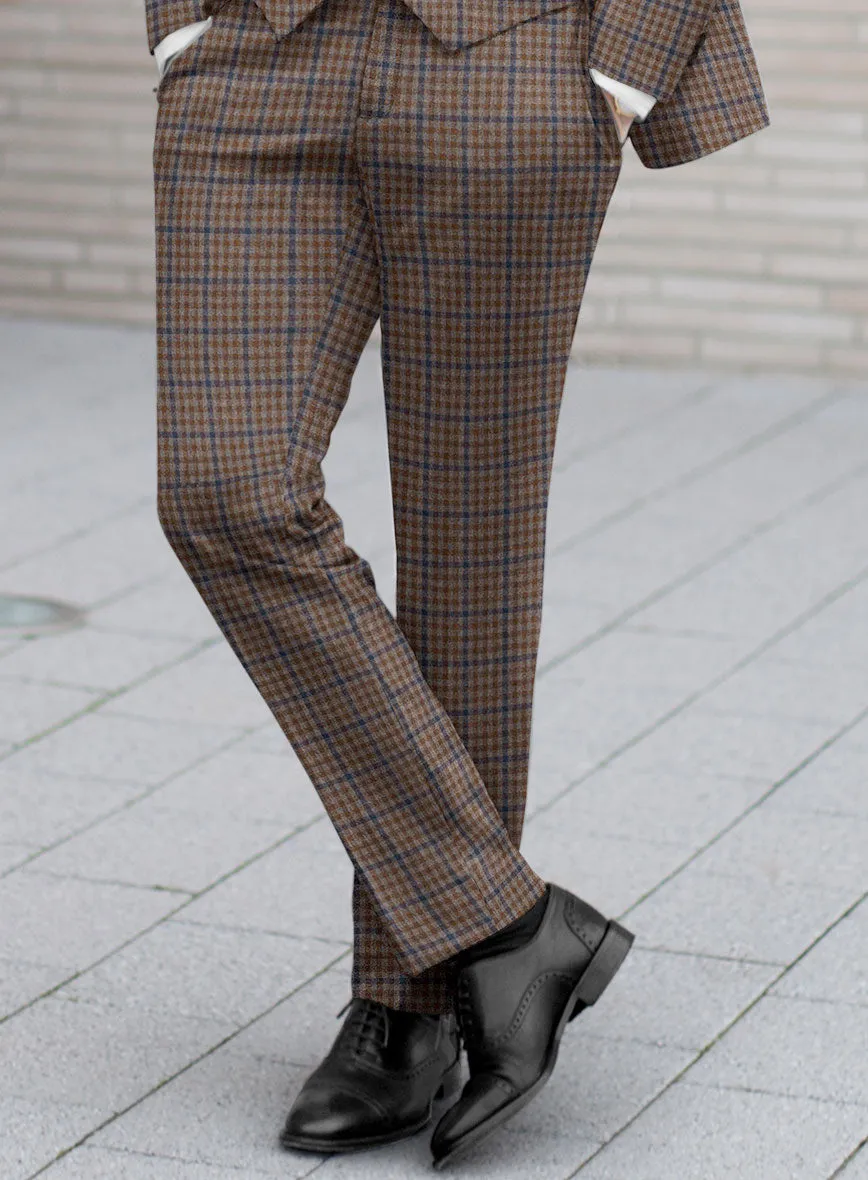 Reda Baez Brown Checks Wool Suit