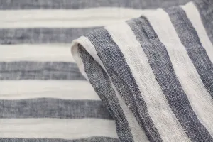 Riviera Indigo Stripe Crinkle Linen