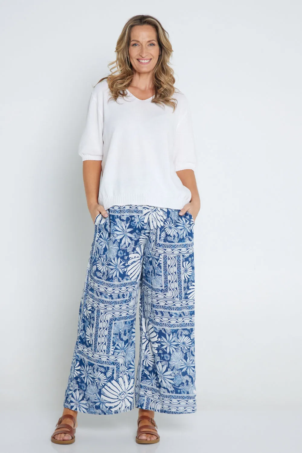 Saskia Pants - Seaside Floral