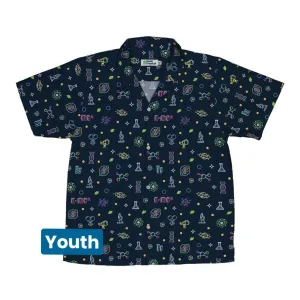 Science DNA Molecules Dark Navy Youth Hawaiian Shirt