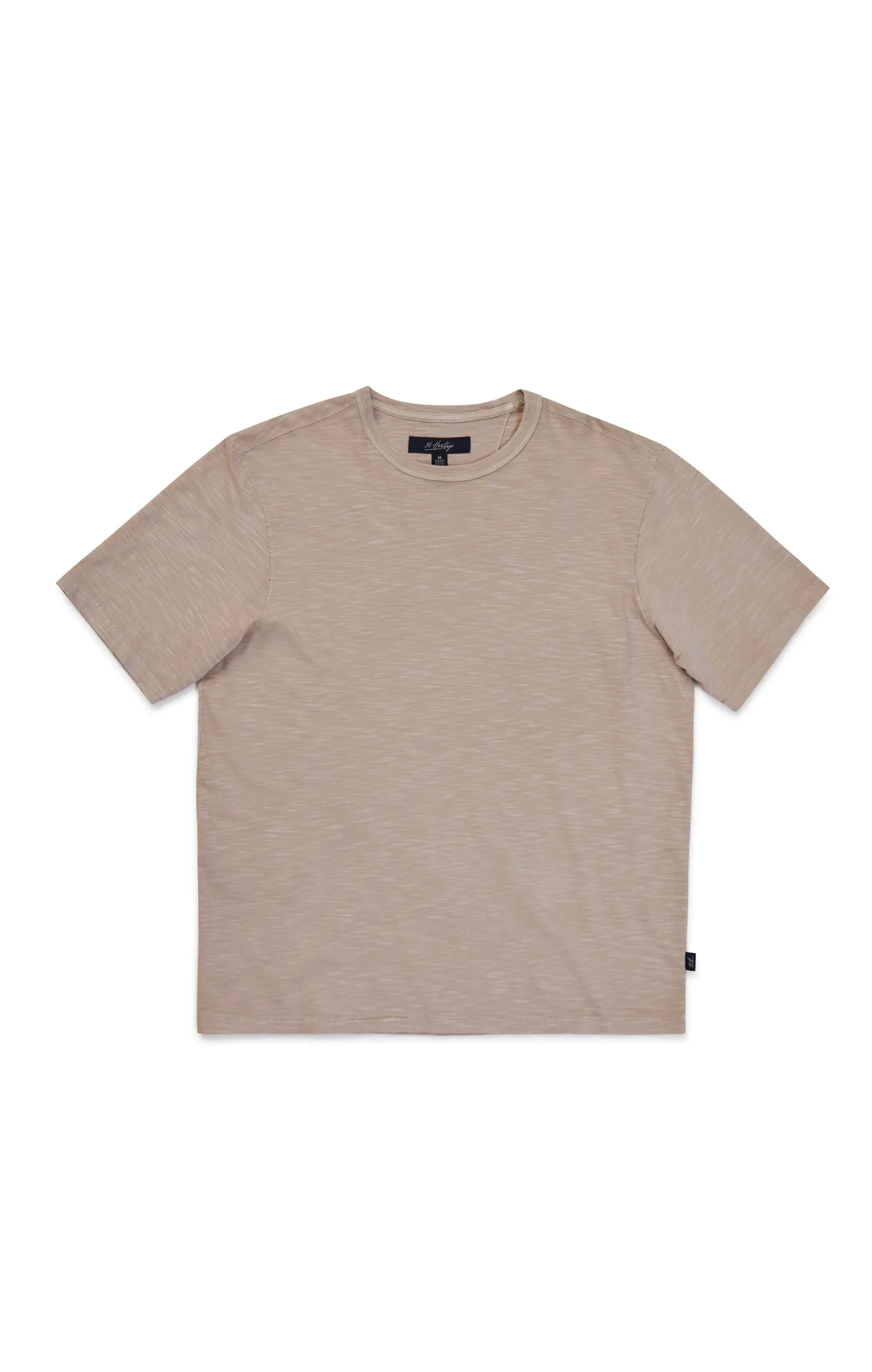 Slub Crew Neck T-Shirt in Aged Pink