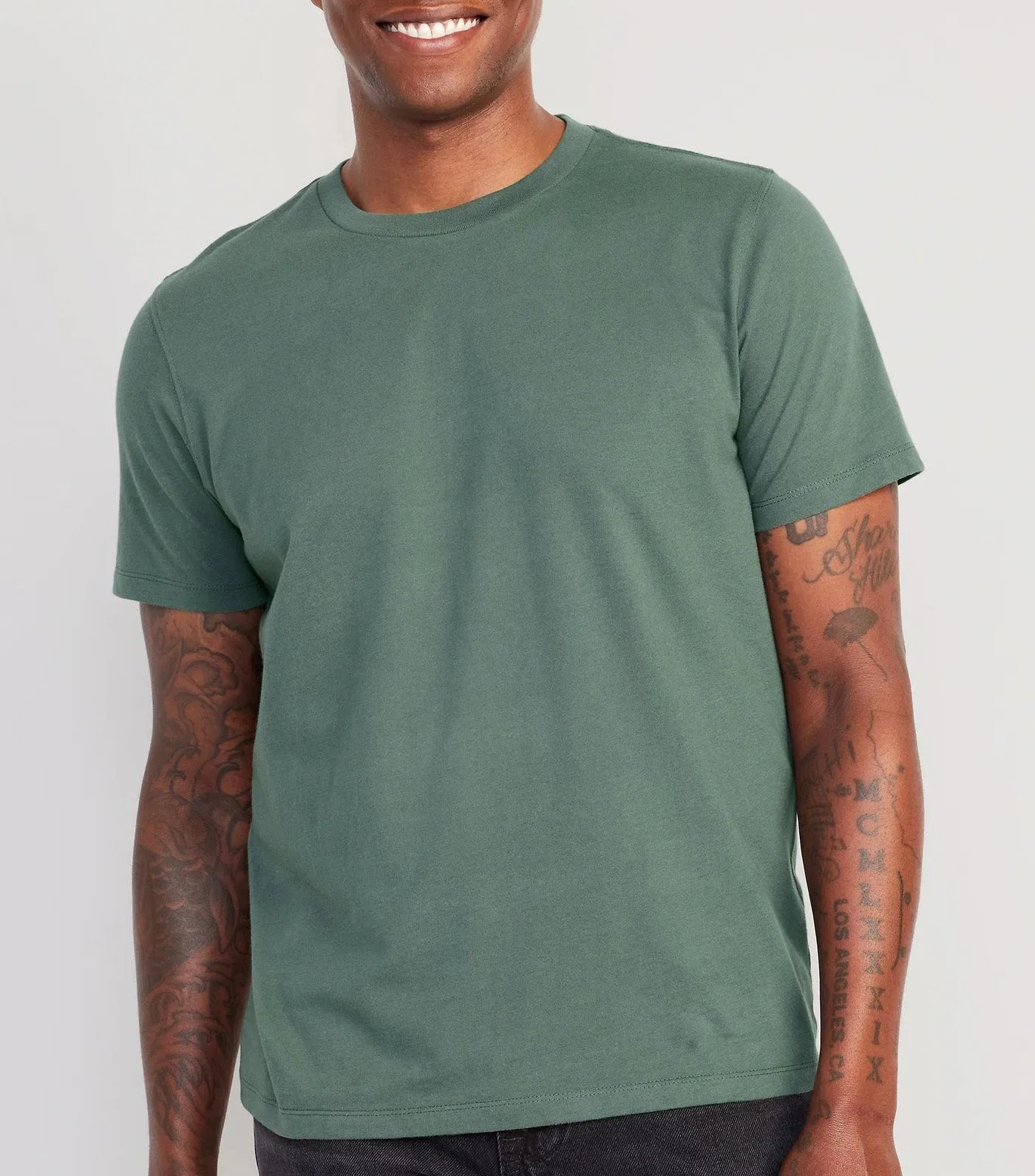 Soft-Washed Crew-Neck T-Shirt for Men Dark Bottle