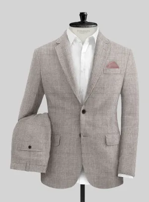 Solbiati Carre Brown Glen Linen Suit