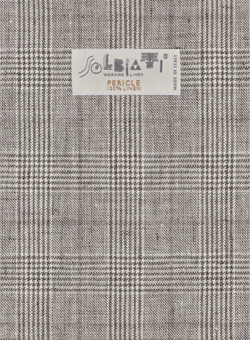 Solbiati Carre Brown Glen Linen Suit