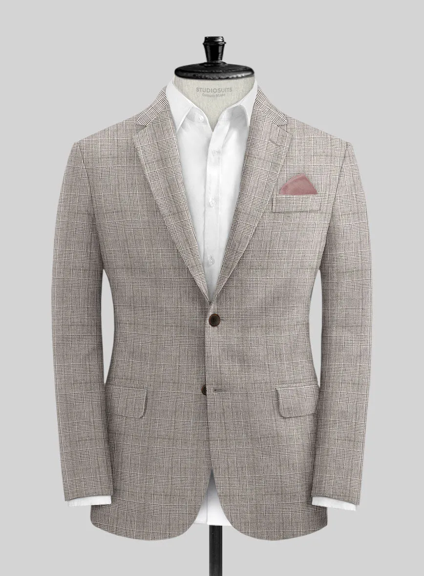 Solbiati Carre Brown Glen Linen Suit