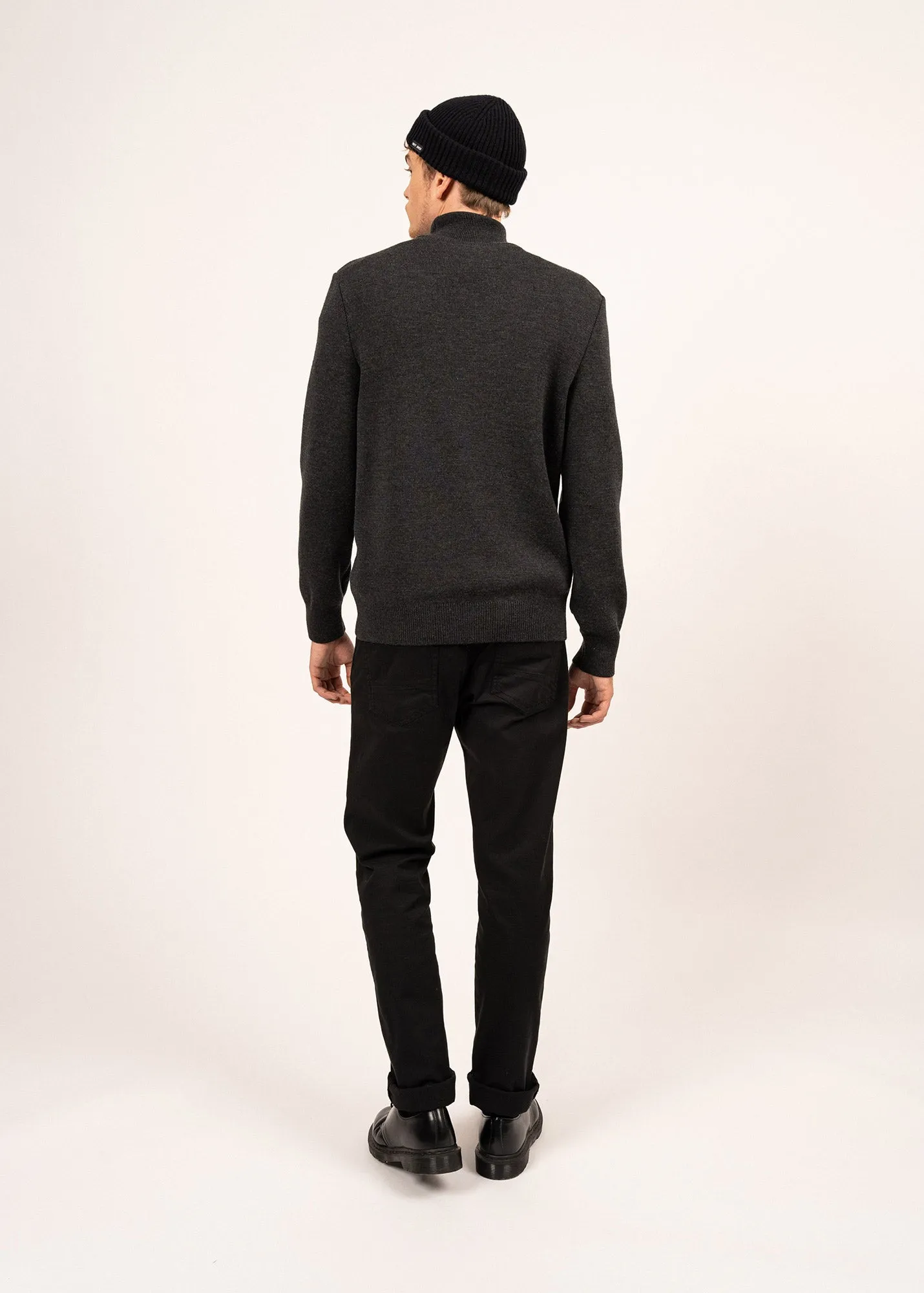 Tarbes high neck jumper - in soft wool (ANTHRACITE)