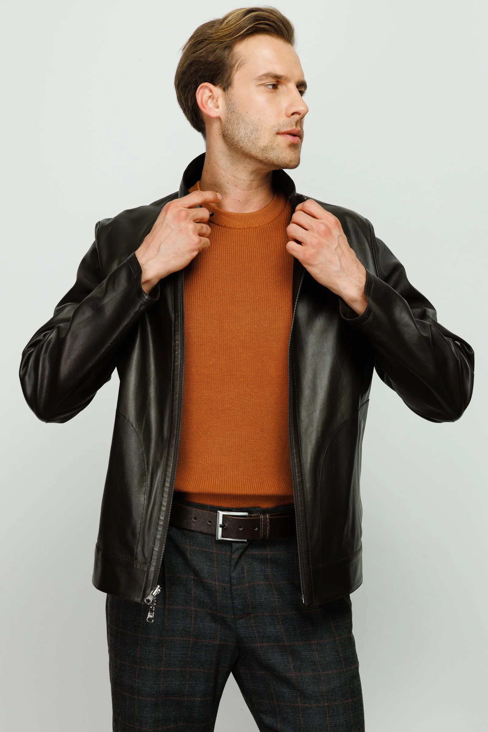 The Del Rio Leather Black Men Jacket