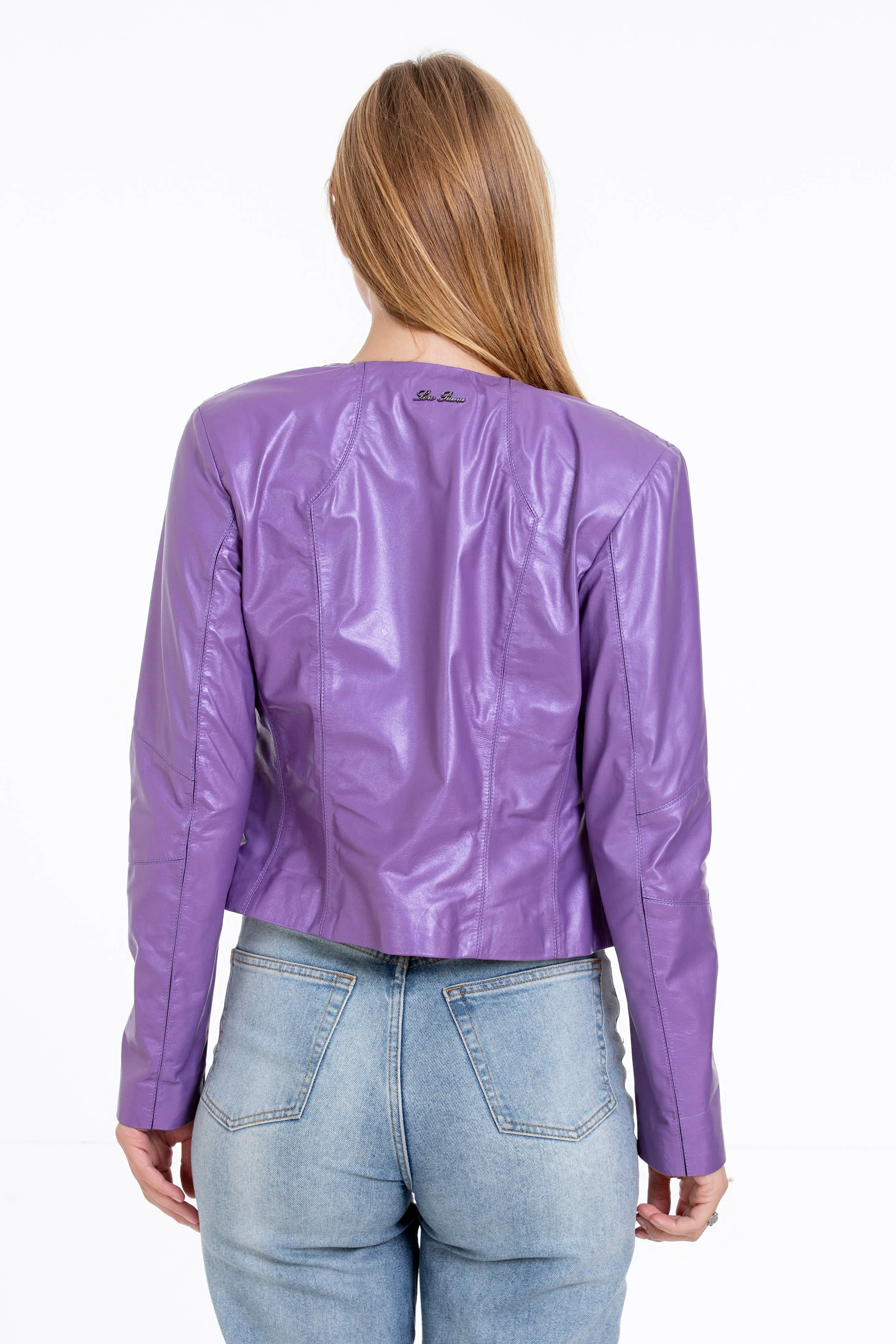 The Havnen  Lilac Leather Women Jacket