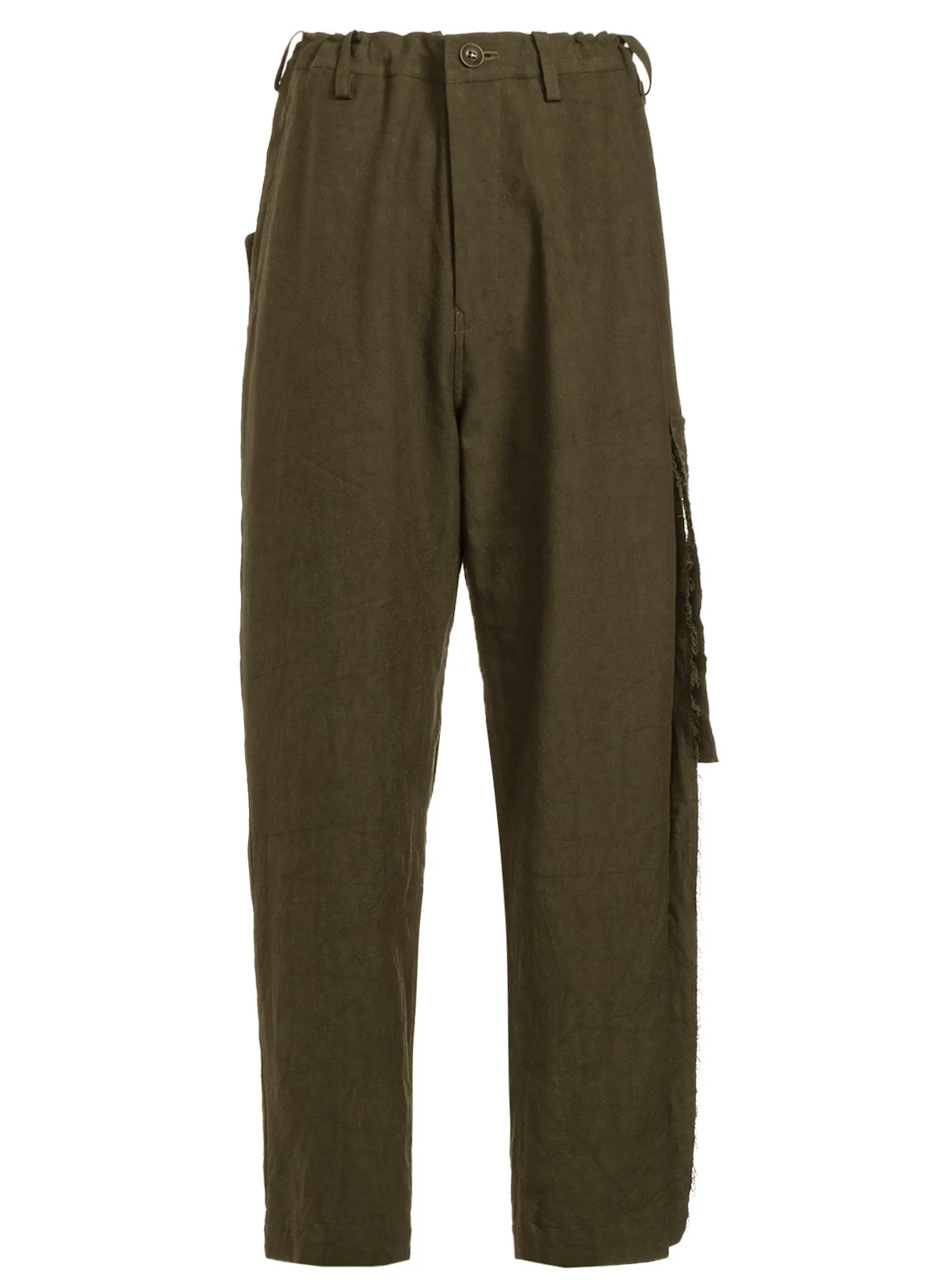 TWILL GARMENT WASH LEFT SIDE LINED PANTS