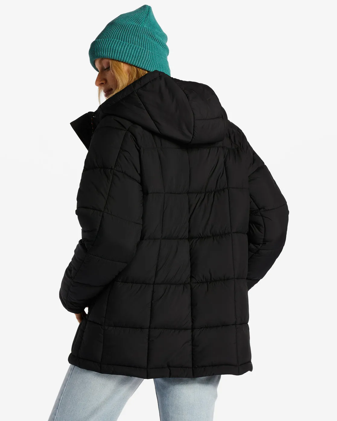 Venture On Puff Zip-Up Hooded Jacket - Black 1