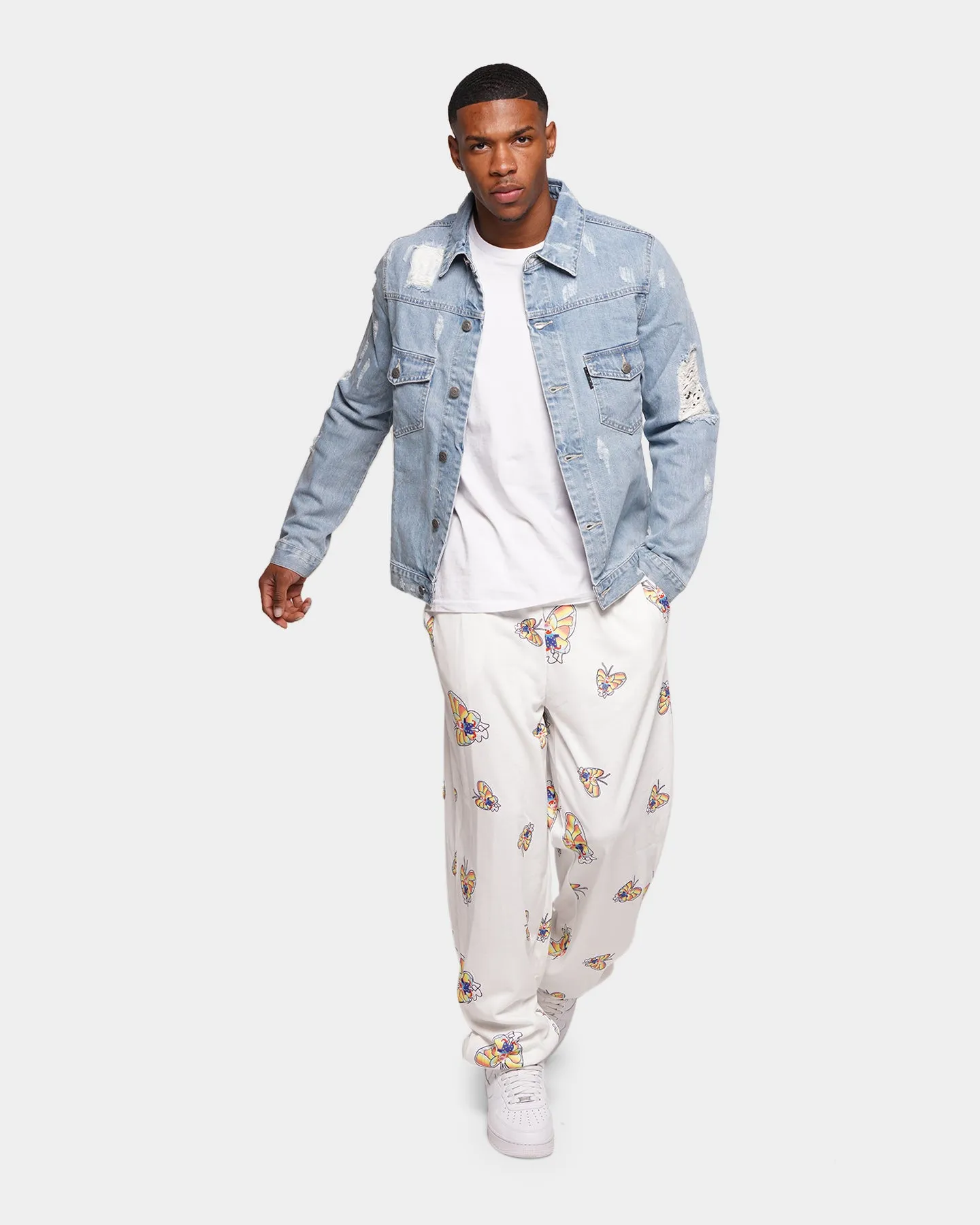 XXIII Butterfly Print Track Pants White