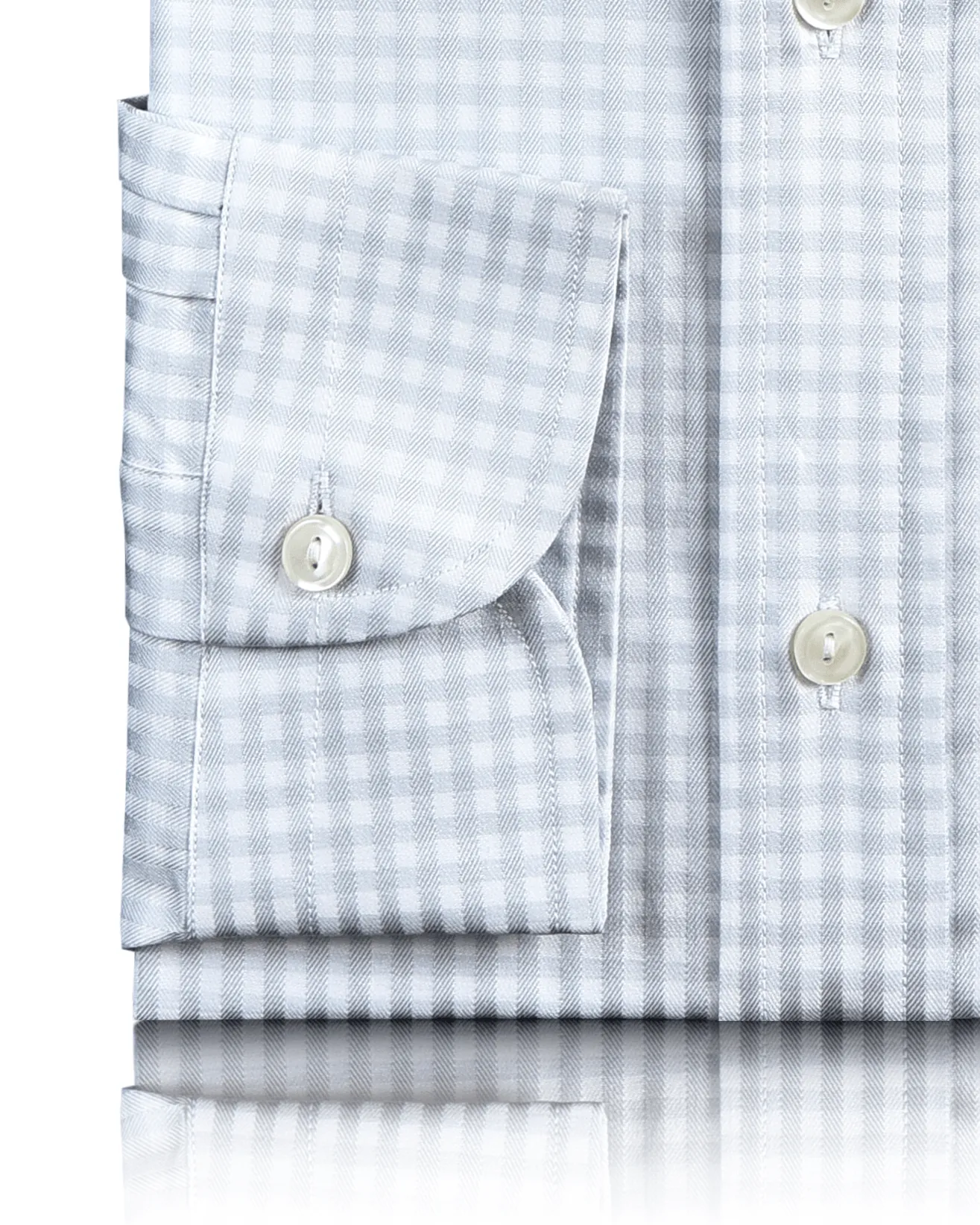 Zegna White Grey Gingham Shirt